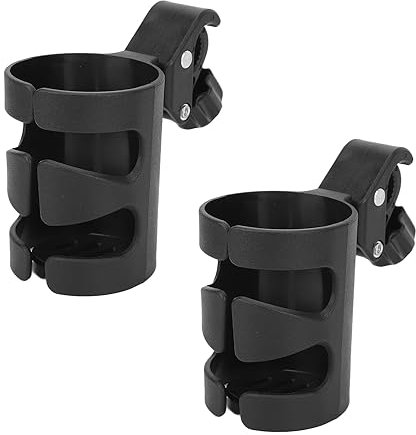 Taicols 2 Stück Getränkehalter für Kinderwagen, Fahrrad Flaschenhalter, 360 Grad Rotation Wasser Becherhalter, Großes Kaliber Universal Cup Holder für Trolleys Mountainbikes,Kinderwagen und Rollstuhl