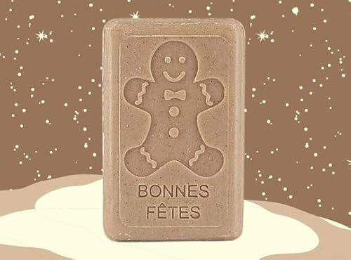 Savon de Marseille au beurre de karité doré spécial Noël Pain d'épices