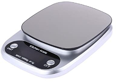 Vitafit Digital Food Kitchen Scales, High Precision Grams and Ounces Weighing Professional, Weight Loss, Baking and Cooking, LED Display, Batteries Included, Silver