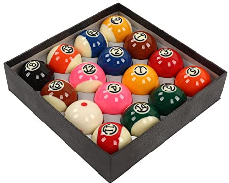 Gavigain Billard Ball Set, große Größe American Style Harz Billard Bälle 16 Stück Pool Bälle Billard Set