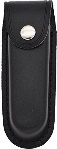 Sanfly Folding Blade Pocket Knife Sheath Leather Knife Sheath Holder Leather Case with Snap Closure and Belt Loop EDC Pocket Pouch