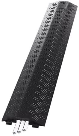 Yqyc 1 Pieza - Pasacables de Suelo, Rampas Protectoras de Cables, 100 Cm de Largo, 1 Canal, Protector de Cable para Uso en Exteriores e Interiores(Black)