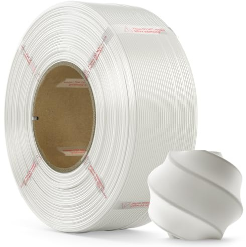MarsWork, Filamento in PLA per stampante 3D da 1,75 mm (ricarica), ricarica da 1 kg per bobine riutilizzabili, alta qualità, per stampanti 3D Bambu Lab, colore: bianco