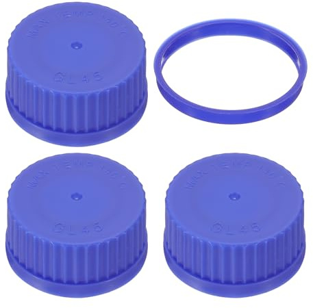 PATIKIL 3 tappi a vite GL45, 45 mm, in polipropilene, con tappo a vite, per bottiglie di vetro GL45, blu