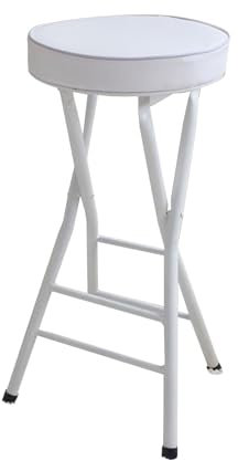 Sgabello da bar pieghevole portatile senza schienale per cucina o sala ricreativa, sedia pieghevole bianca, altezza 63 cm, sgabello da bancone per interni, 1 pezzo
