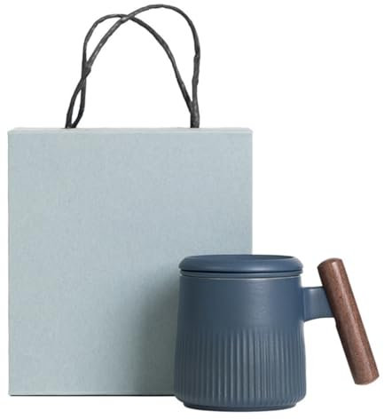 MAGICLULU Juego De 3 Tazas De Té De Estilo Retro Con Infusor De Cerámica Y Mango De Madera Para Uso Personal