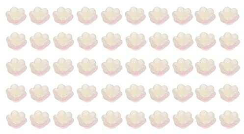 VILLCASE Charms Zur Schmuckherstellung 50 Stück Handgefertigt Dekorative Haarnadel- Weiße Jade Glasblumen Retro-charme Modisch