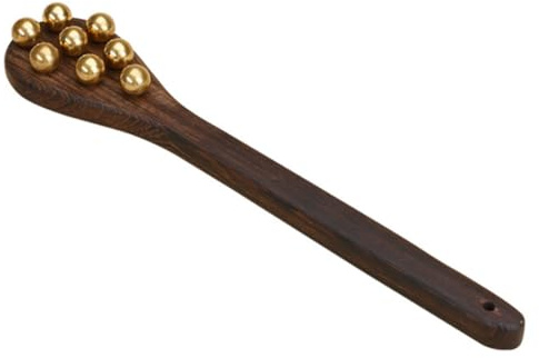 Qerwsdty Massage en Laiton Guasha Tapping Du Dos Tapping des Méridiens Marteau Bâton de Claquement Ailes de Poulet Marteau en Bois Plaque de Cou Du Dos