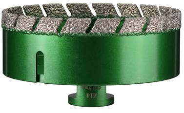 Vearter 115 mm Diamond Core Drill Bit, M14 Thread Connection Masonry Hole Saw, Vacuum Brazed Hollow Hole Cutter for Tile, Marble, Granite, Porcelain, Concrete, Quartz Stone