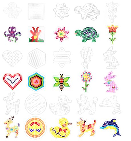 Lot de 15 plaques de perles à repasser de 5 mm - Modèles de perles à repasser pour bricolage - Cadeau pour enfants - Garçons et filles