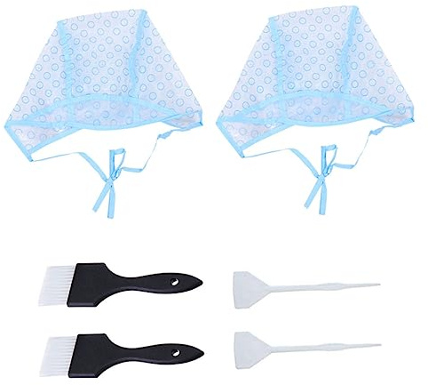 PACKOVE 6 Stück Haarfärbeset mit Pe Kappe Stahl Häkelnadel und Pinsel zum Strähnen und Färben für Anfänger und Friseure Selbstgemacht Haarfarbe Zubehör für Salon und Zuhause