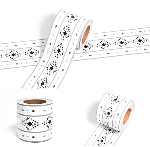 Dostear Tapetenbordüre Selbstklebende Bordüre Wand Wohnzimmer Tapeten Fliesenaufkleber Bad Dekoband Selbstklebend K17 12cm X 500cm