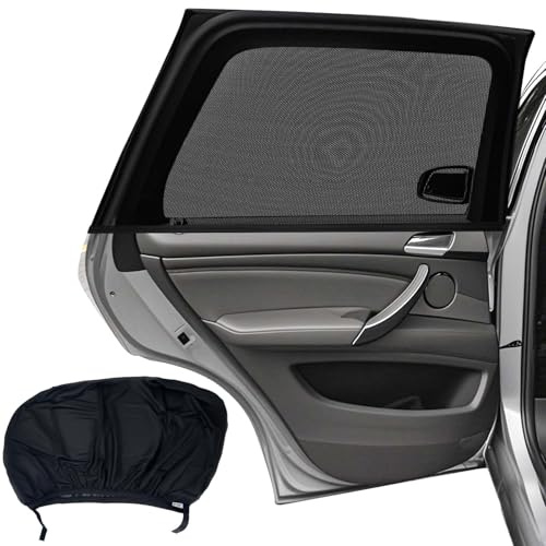 Parasol de Coche, Parasol Coche Bebe, Doble Tejido para Máxima Protección contra Rayos UVA,para Niños y Mascotas, Fácil instalación, Pack de 2 (54 * 126cm)