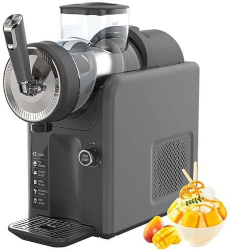 Granitore per Ghiaccio, Macchina per Granite da 1,8 l per Uso Domestico con Sistema autopulente, 5 impostazioni preimpostate, Macchina Professionale per frullati, Cocktail, frappé e Altro Ancora