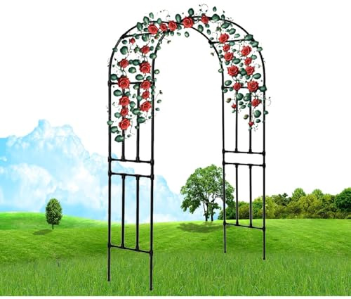 Outdoor Metall Gartenbogen Laube - Langlebige Rose Spalier Pergola für Kletterpflanzen Rosen & Blumendekor Größen 120/180/240/320cm H:240cm Gartendeko