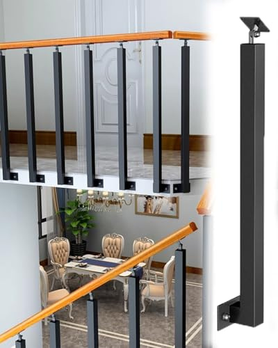 Husillos cuadrados de metal para escalera, soporte de pasamanos de montaje lateral, kit de fijación de balaustres para riel de escalera a fijación de poste de Newel