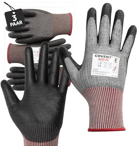 Covent Gants de travail pour homme Taille 8 (lot de 3) – Gants de montage Catégorie II – EN388 4X43E – Gants de construction pour métallurgistes, vitriers et travailleurs industriels