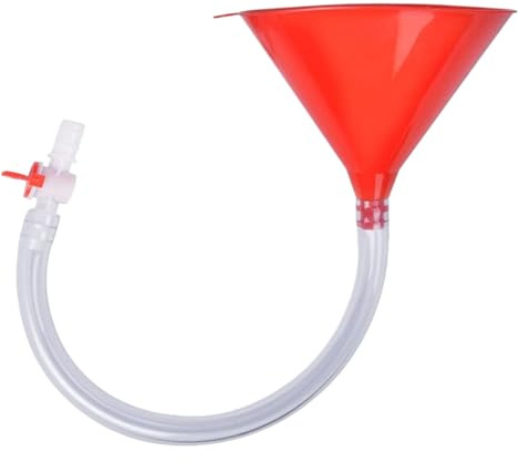 Beer Funnel With Valve - Single Header/Double Header, Red 1 Pack, Beer Pong | Festival | Drinking Game | Drinks | Party | Weekend | Stag Or Hen Party | HouseParty