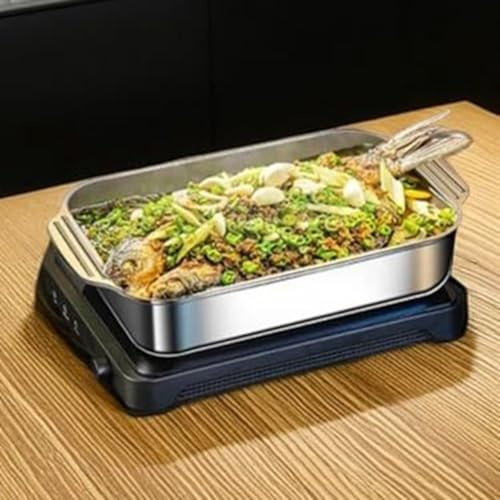 Moule à lasagnes en acier inoxydable avec couvercle et poignées, 3 cm de profondeur