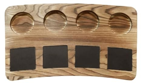 Pitycbo Bandeja de Servir de Madera, Expositor, Soporte para Vino, para Bebidas, Cerveza Y Whisky, Estilo a