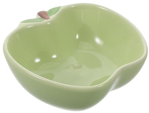FONDOTIN Bol Céramique pour Petits Animaux et Polyvalent Bol Alimentaire pour Hamster Gerbille Cochon pour Hérisson Décoratif Petit Animal Couleur Pomme Verte