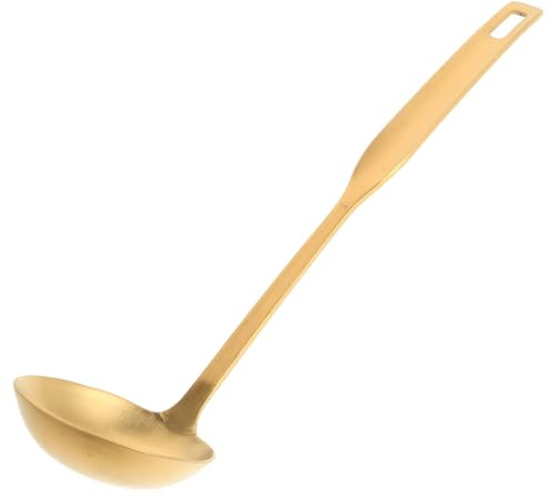 SOLUSTRE Mestolo da Zuppa in Acciaio Inox Design Spesso Cucchiaio per Pentola Calda e Brodi Uso Versatile per Servire e Preparare Piatti