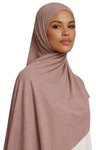bhb 100% Baumwolle Jersey Hijab Kopftuch Damen – Weich & Atmungsaktiv – Premium Qualität – 180x100 cm – Blickdicht & Elastisch
