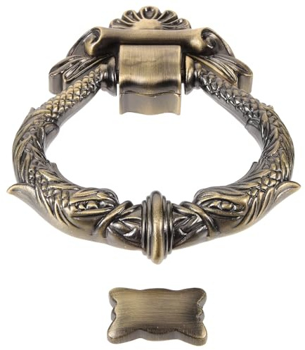HOMOBABE Dekorativer Vintage Türklopfer aus Zinklegierung in Gold mit Glatter Oberfläche und Zartem Design für Haustüren und Sicherheitstüren im Europäischen Stil