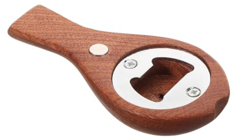 Ouvre-bouteille Magnétique en Bois, Design Poisson | Aimant de Réfrigérateur Décoratif, Acier Inoxydable Marron, la Cuisine et Fête, Prise Sûre