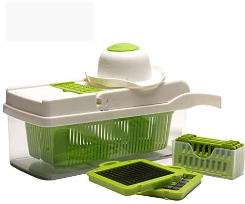 PIAOLING Multifuncional Frutas Vegetales Herramienta de la Patata del Espagueti arrocera Mandolina Vegetal máquina de Cortar del Cortador de Peeler Zanahoria desfibradora del rallador (Color : White)