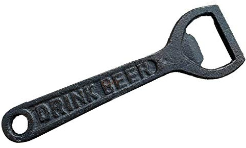 Cast Iron Hand Held Bottle Opener Save Water Drink Beer Vintage Antique Pub Top 15cm