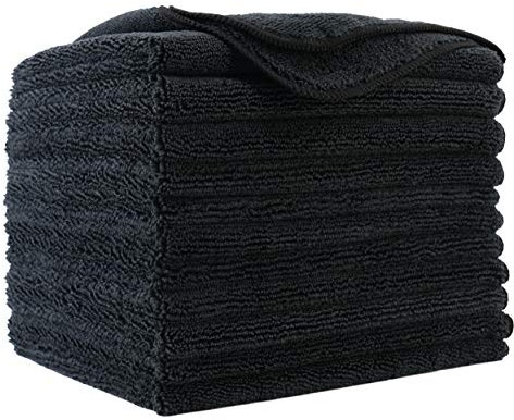 Polyte - panno premium in microfibra - nero - 40 x 40 cm - 12 pezzi