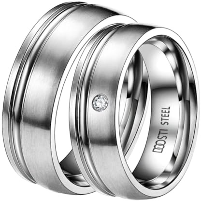 DOOSTI Partnerring/Trauring/Freundschaftsring - Favourite Chirurgischer Edelstahl 316L - Damen und Herren Variante - Mit Gratis Wunschgravur