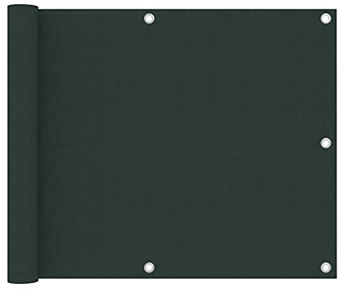 vidaXL Balkon Sichtschutz Bespannung Terrasse Windschutz Sonnenschutz Balkonbespannung Balkonverkleidung Dunkelgrün 75x500cm Oxford-Gewebe