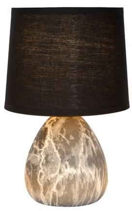 LUCIDE MARMO - Lampe de table - Ø 16 cm - 1xE14 - Noir