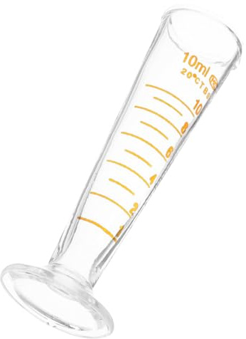 Balacoo 10Ml Glas Messbecher mit Mini Transparent Labor Zylinder Klar Experiment Werkzeug Gläser für Mischen Farbe Flüssigkeit,1