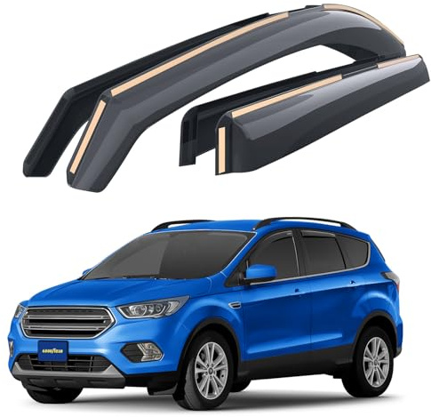 Goodyear Windabweiser für/kompatible mit Ford Kuga II 2012-2019 - Integrierte Regenabweiser - Autofenster Regenschutz - Ermöglichen Frischluft - Waschstraßenfest - Einfache Montage 4 Set
