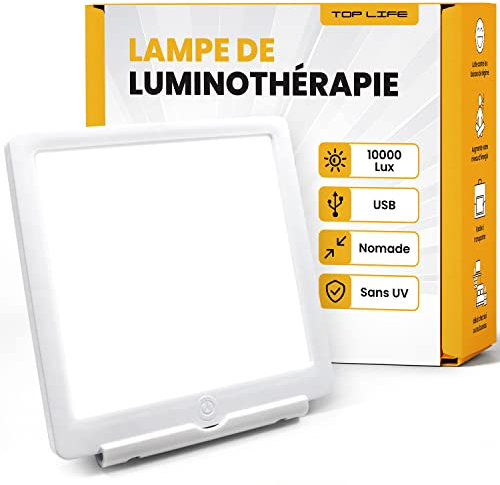 Lampe de Luminothérapie 10000 Lux - Plus d'Énergie Chaque Jour - Lumière Nomade à Spectre Complet - Améliore l'Humeur et le Moral