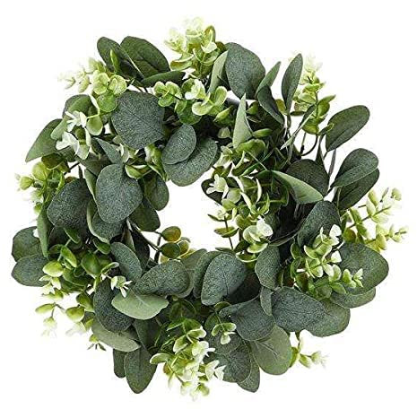 Tubayia 6X 12 '' Eukalyptus Kranz Weihnachtskranz Blumen Girlande Fronttür Kranz Hochzeit Party Dekoration