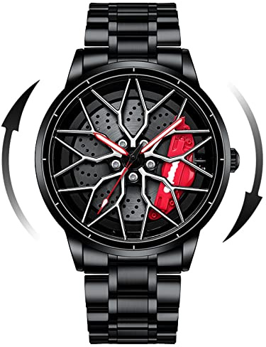 Mihawk LR Orologio Uomo Motorsport, Orologio Quarzo Design Cerchio 3D