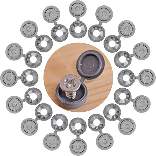 220Pcs Grey Screw Caps Hinged Plastic Screw Cover Caps for M 4 /M6/M 8 Screws
