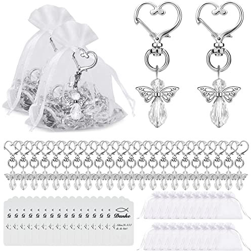 30 Stück Schutzengel Anhänger, Schutzengel Gastgeschenke Hochzeit, kardieren Dankeschön Geschenke mit Organza Beutel für Gastgeschenke Taufe Dankeschön Geschenke Kommunion für Gast