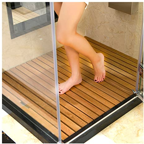 SHUITUKOUU Tapis De Bain en Bois,Caillebotis Bois,Plancher Et Douche en Bambou Tapis De Bain Antidérapant Caillebotis Caillebotis, Personnalisable,60x100cm/24x39in