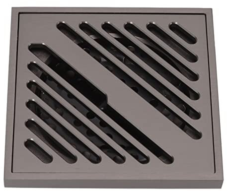 Garosa Quadratischer Duschbodenablauf, Extra Dicker Edelstahl, Badezimmer-Bodenablauf, Abnehmbare Abdeckung, Gitterrost für Hotel, Küche, Balkon, Zubehör, Grau