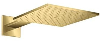 hansgrohe AXOR ShowerSolutions Kopfbrause 300/300 1jet,Wandanschluss, Brausearm 450 mm, 35314990, Farbe: Polished Gold Optic