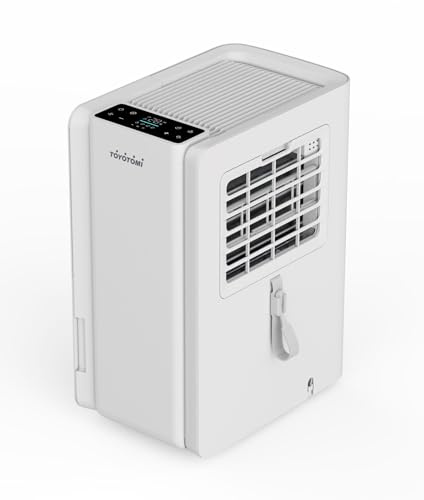 Toyotomi TD-C2412 Deumidificatore 12L/24h con Wi-Fi, Ionizzatore, Timer, Touch Panel, Ultra Silenzioso <38 dB, Serbatoio 2,2L, per ambienti fino 28 m², Bianco