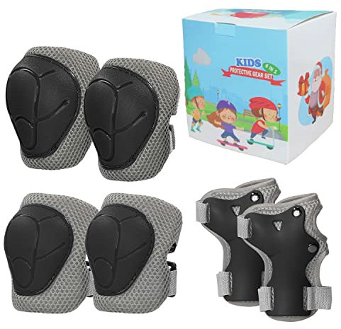 LANOVAGEAR Knieschoner Kinder Schützer Inliner Schonerset Protektoren Kinder 2-8 Jahre Ellbogenschützer Knieschützer Handgelenkschützer 6 in 1 für Inliner Radfahren Skateboards Roller (schwarz)