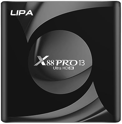Lipa X88 Pro 13 TV Box 4-32 GB Android 13 -Mediaplayer Mit Kodi, Netflix und Playstore-8K Decoder - Apps via Playstore und Internet - Wifi und Ethernet - Dolby Sound - Bluetooth