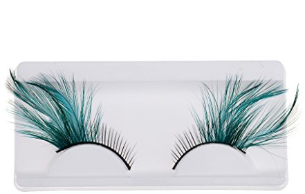 Tiuimk Feather Falsche Wimpern Dramatisches Bühnen-Make-up Halloween Essential - Grüner Augenschwanz