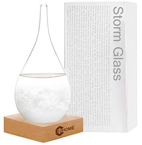 Storm Glass Christmas Decorations, Weather Forecaster Weather Station Fashion Creative Office Desktop and Home Decor Water Drop Glass Bottle (S)